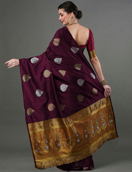 Royal Plum Elegance in Silk