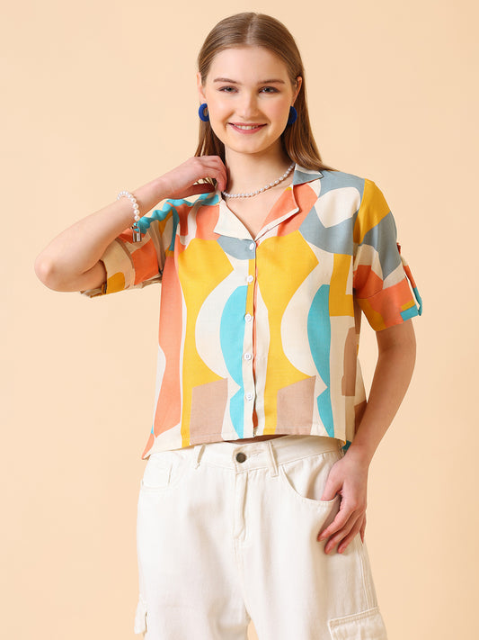 Printed Yellow Cotton Top