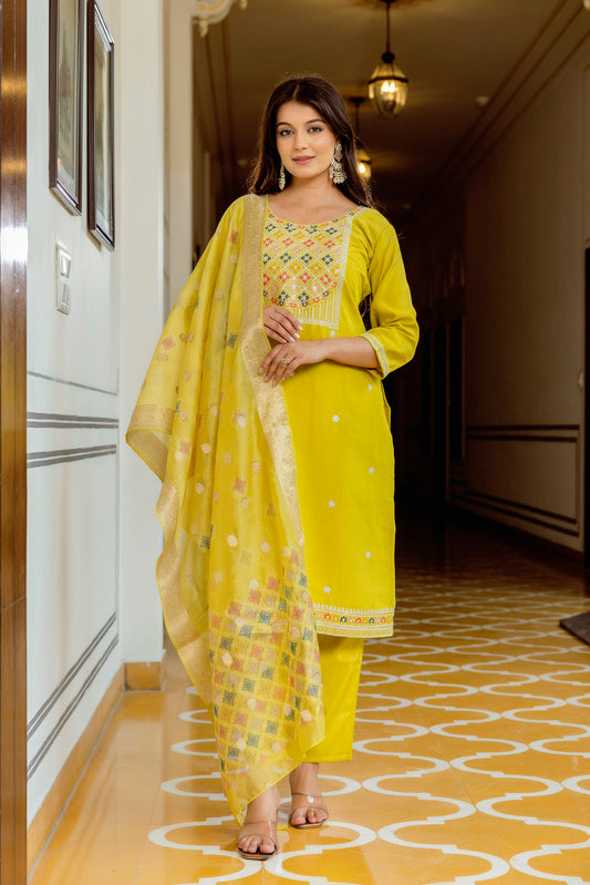 Bright Yellow Ethnic Kurta/Dress for Women – Festive & Casual Wear