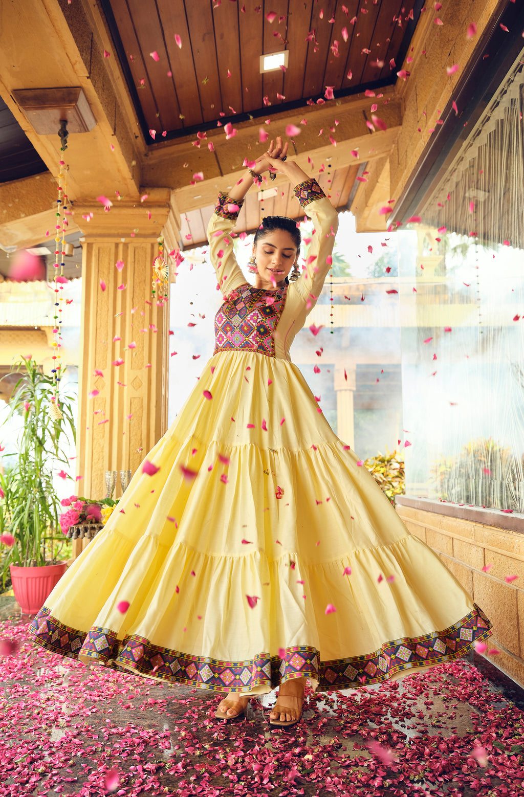 Yellow Embroidered Kurti for Women