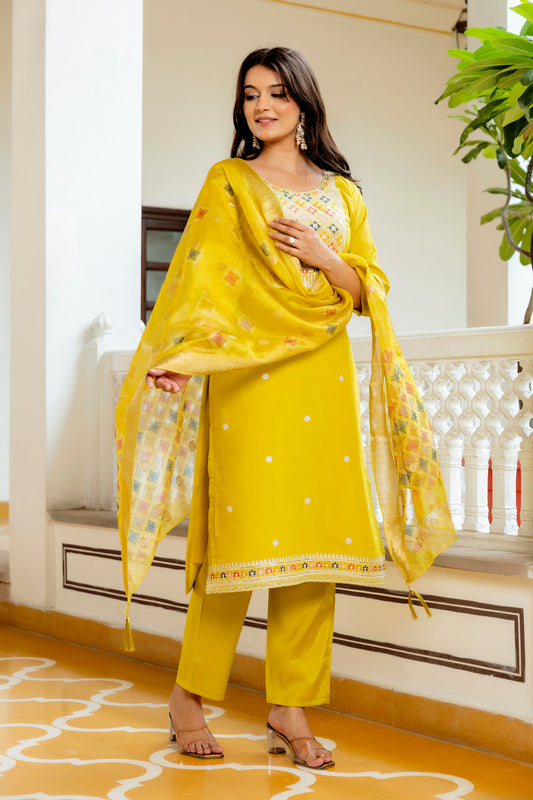 Bright Yellow Ethnic Kurta/Dress for Women – Festive & Casual Wear