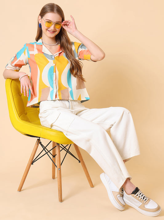 Printed Yellow Cotton Top
