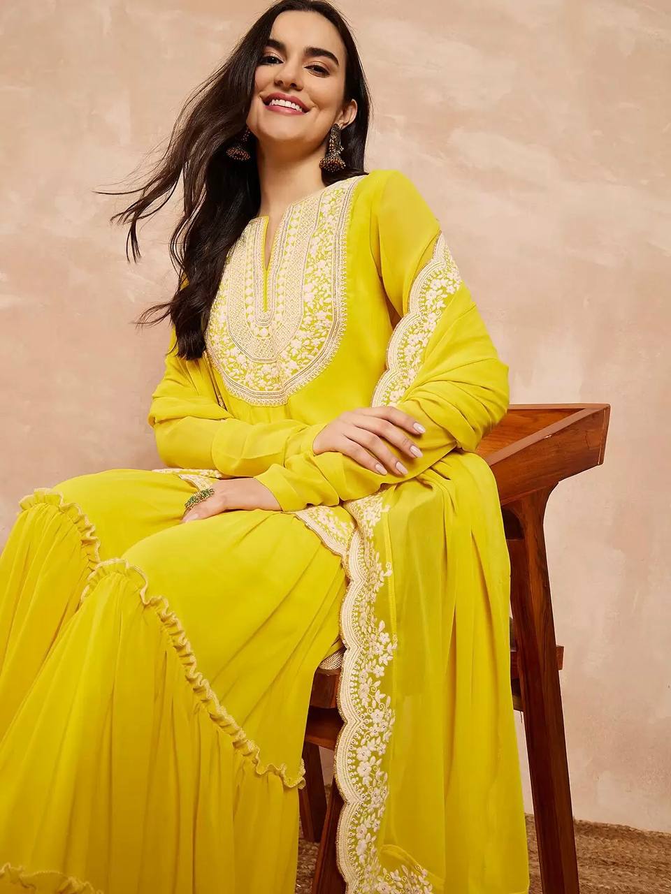 Bright Yellow Sharara Set for Women – Festive & Party Ethnic Wear