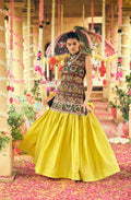 Yellow Lehenga Set with Multicolor Embroidered Top