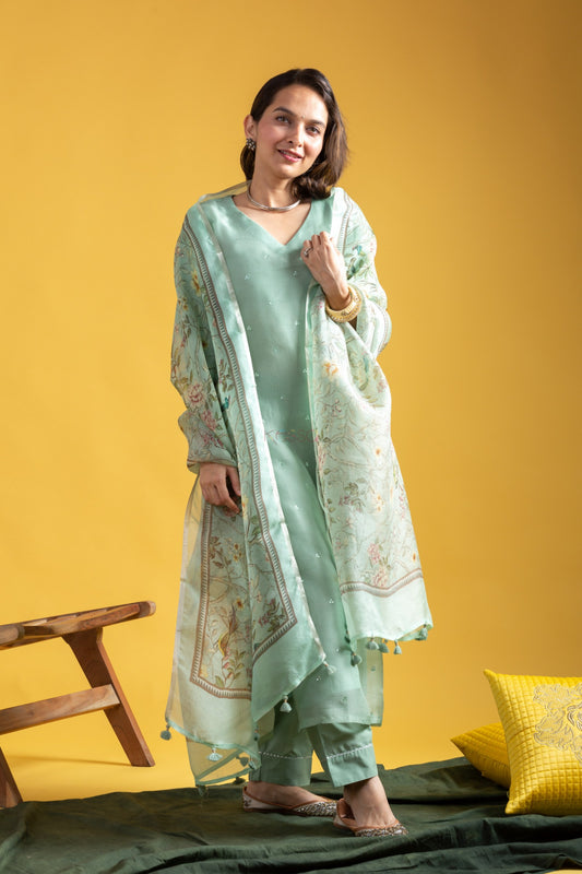 Grace Green Kurta Set For Women