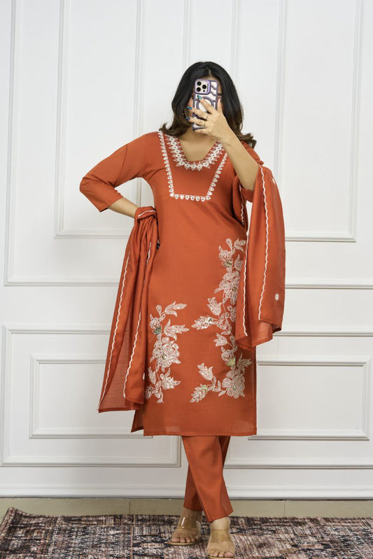 Bright & Beautiful Orange Kurta Set for Women