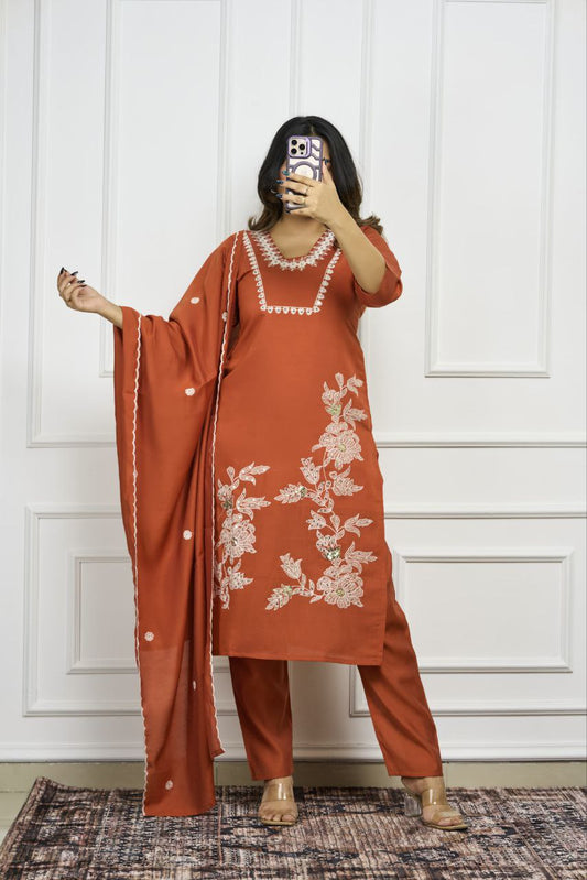 Bright & Beautiful Orange Kurta Set for Women