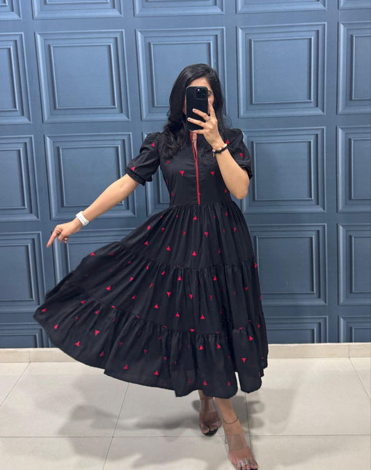 Black Beauty Tiered Maxi Dress