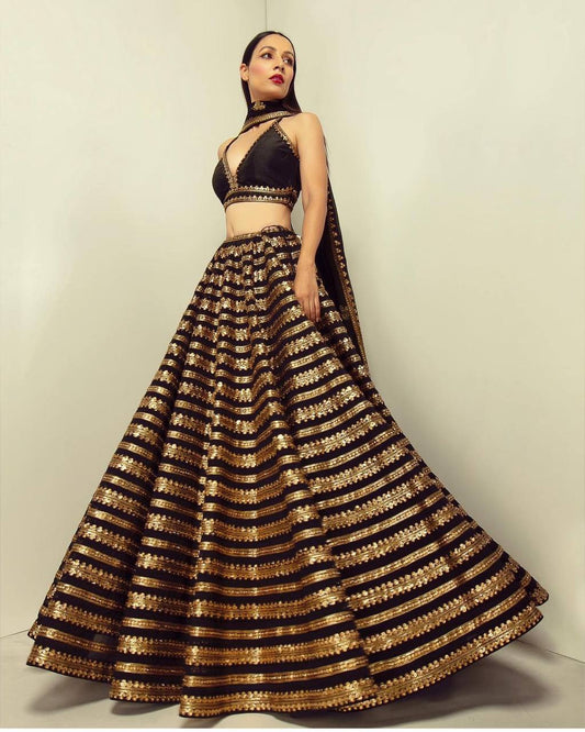 Wedding Special Silk Black Lehenga Choli