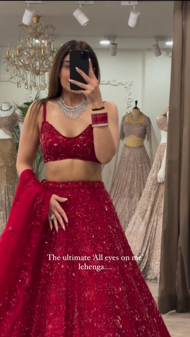 Red Silk Party Wear Lehenga Choli