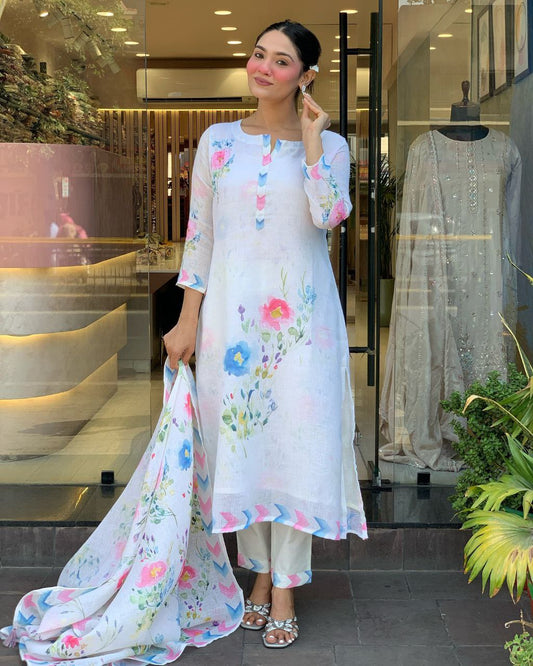 White Garden Grace Kurta Set