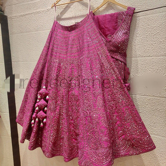 Tapeta Silk Wedding Wear Pink Lehenga Choli