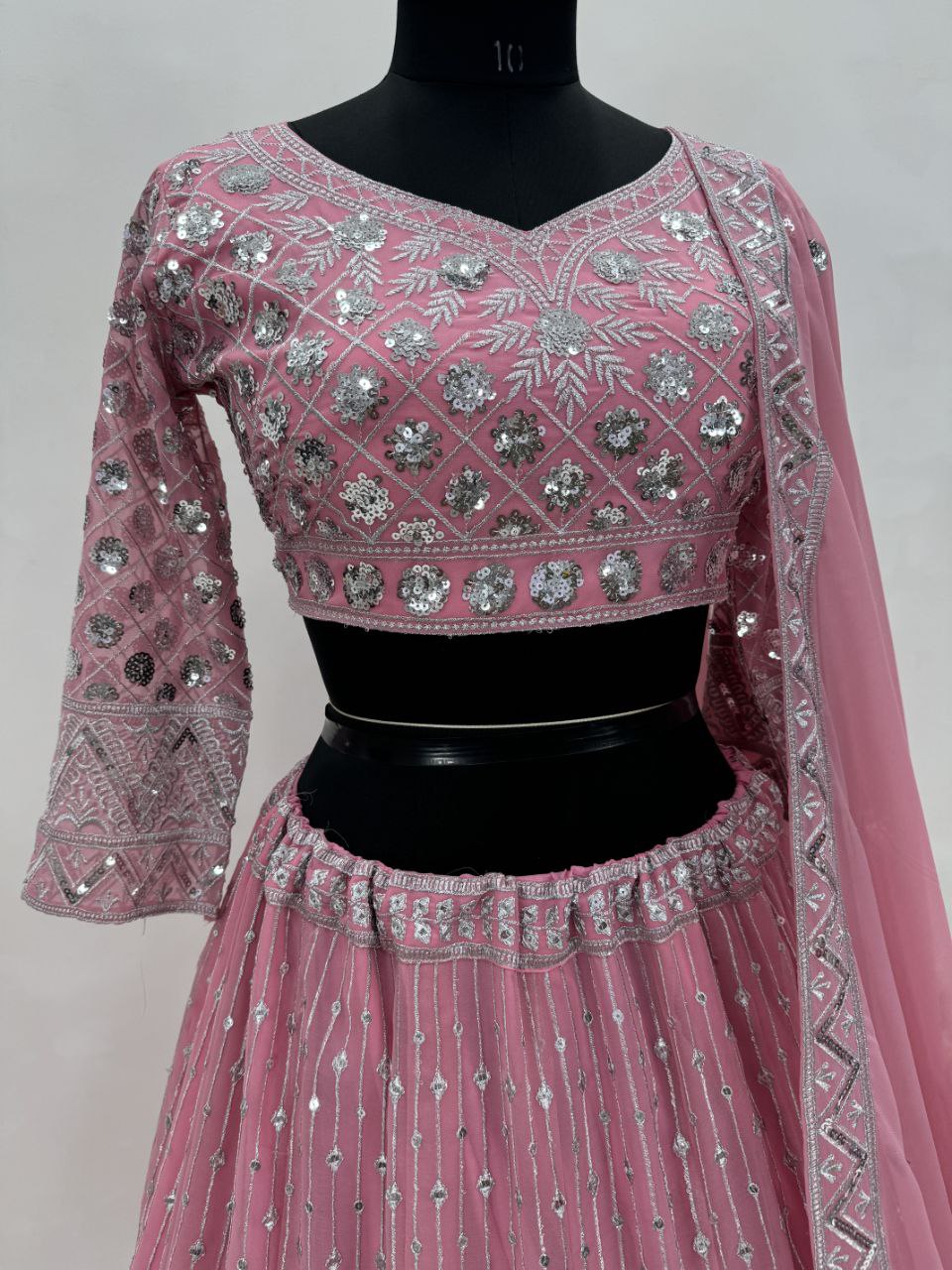 Georgette Wedding Pink Lehenga Choli