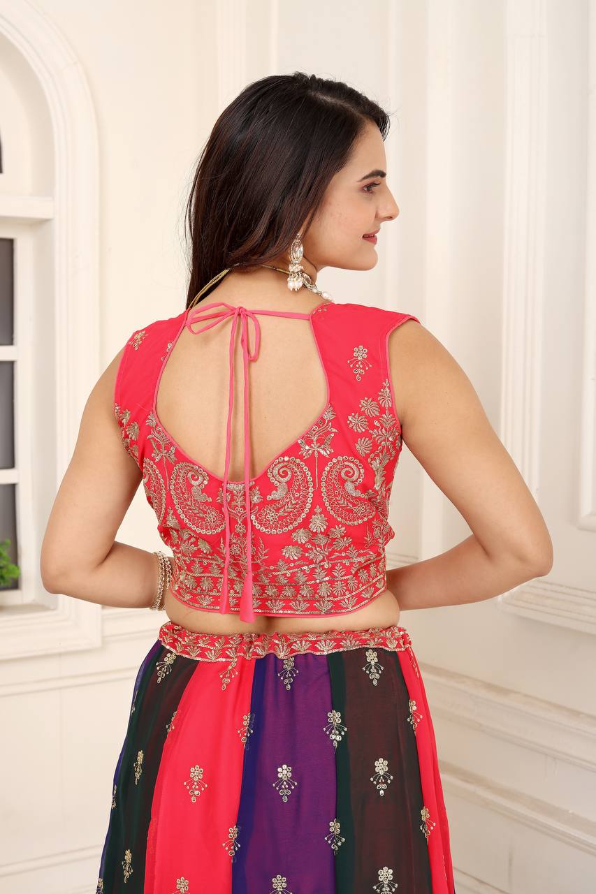 Wedding Wear Georgette Silk Lehenga Choli