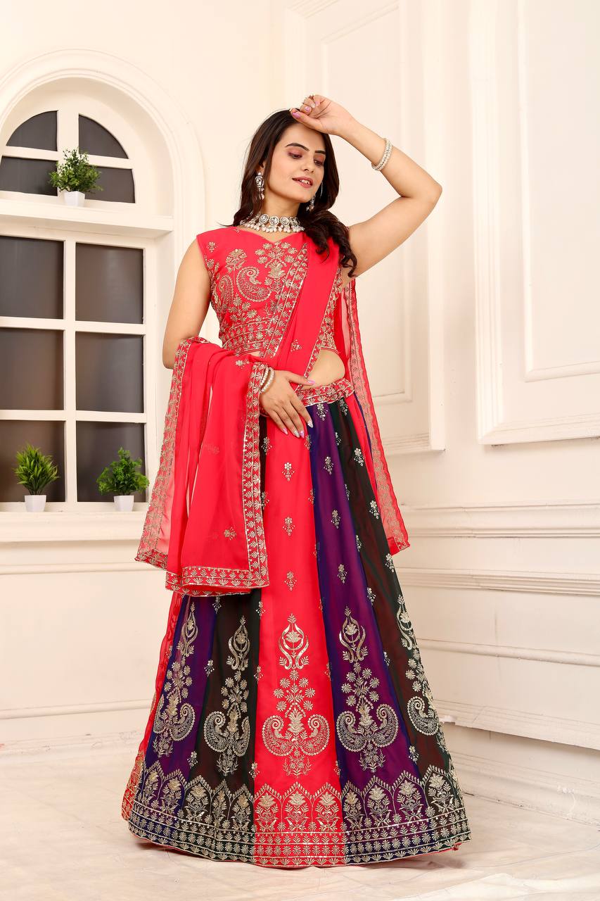 Wedding Wear Georgette Silk Lehenga Choli