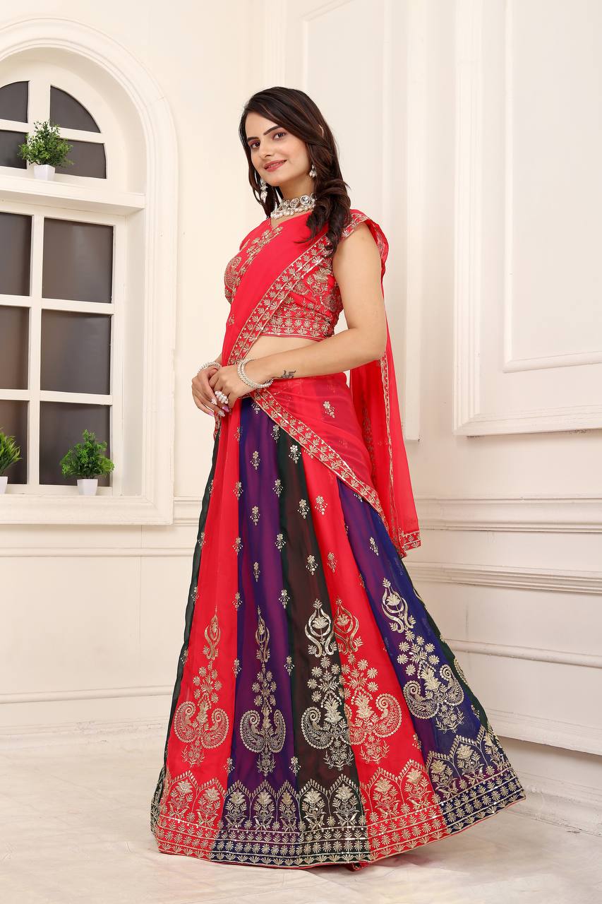 Wedding Wear Georgette Silk Lehenga Choli