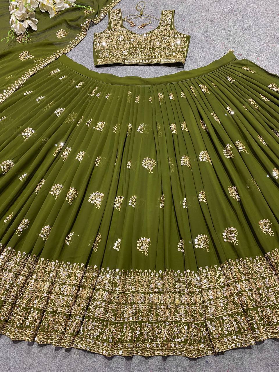 Mehndi Collection Georgette Mehndi Lehenga Choli