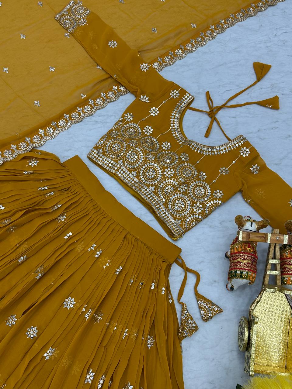 Haldi Collection Georgette Yellow Lehenga Choli