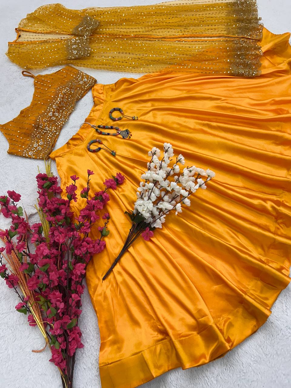 Party Wear Silk Yellow Lehenga Choli With Shrug