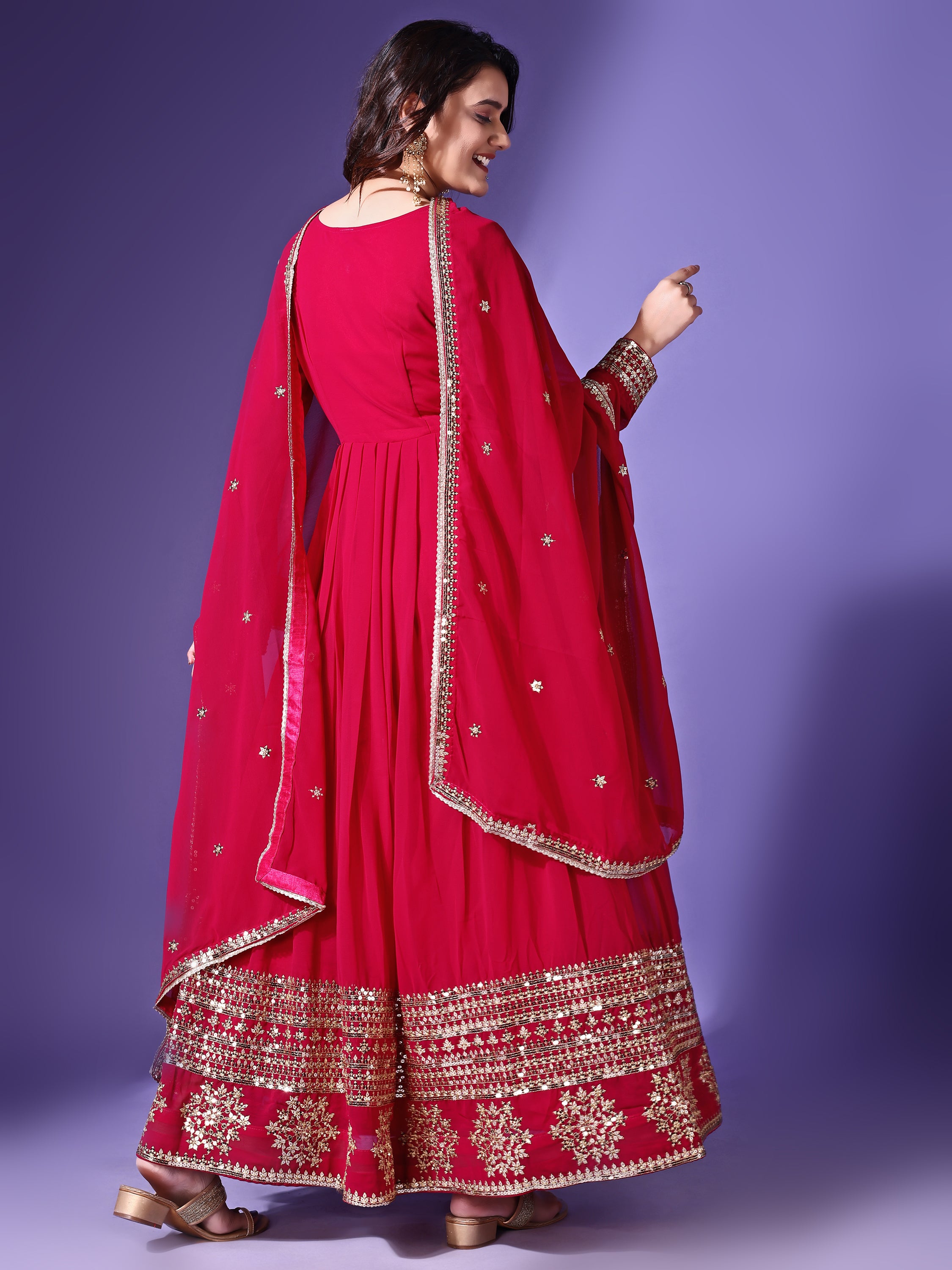Designer Embroidered Anarkali Suit Set with Dupatta for Women