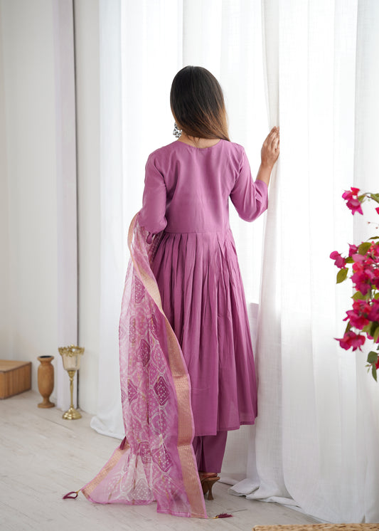 Beatifull Purple Kurta Set For Festival Wear