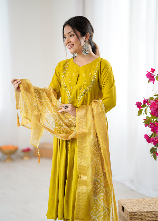 Festival Wear Yellow Kurta Set For Women